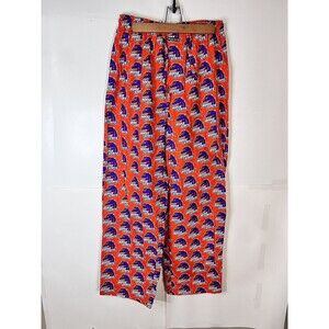 Boise State Broncos Lounge Sleep Pants Elastic Waist Drawstring Sz L Wide Leg